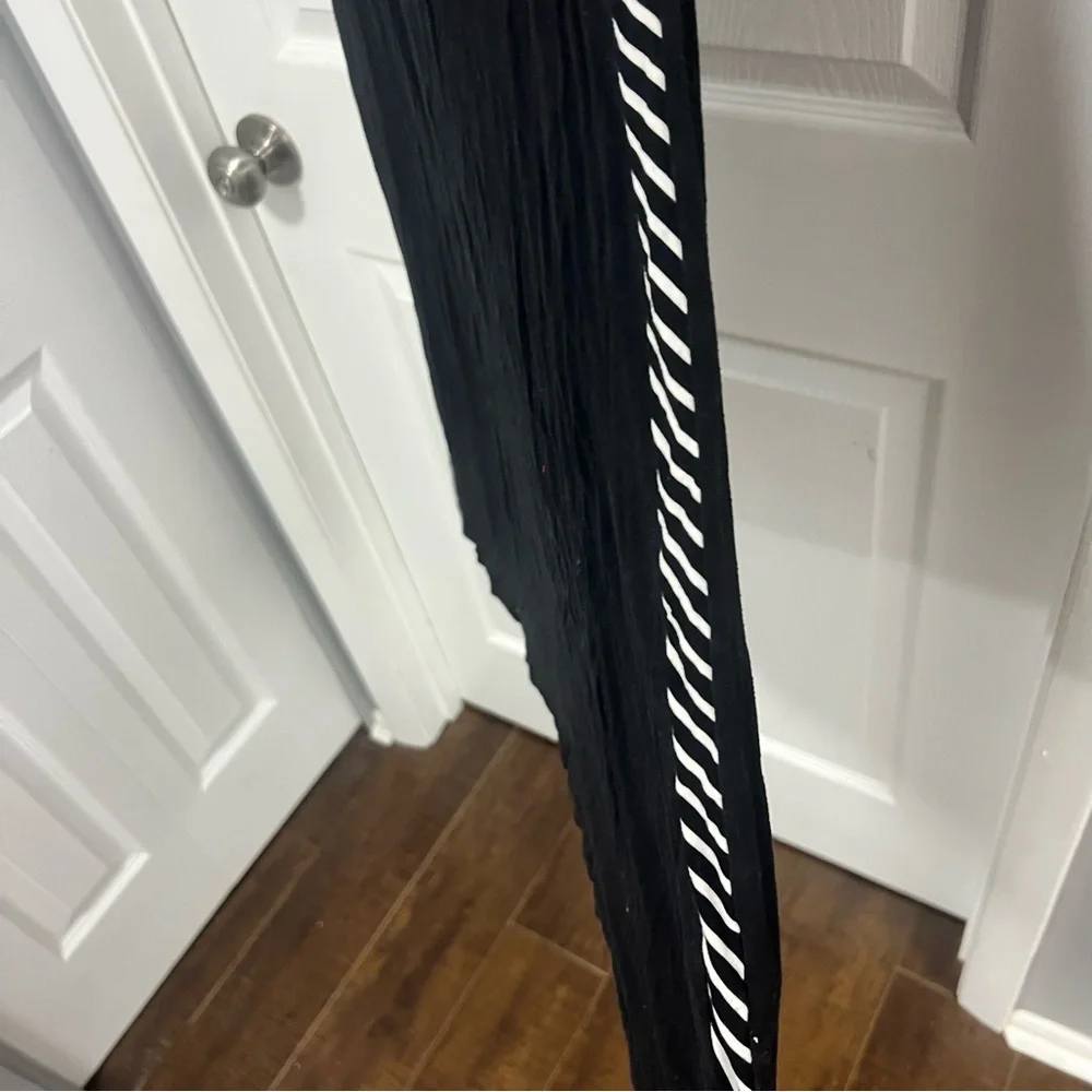 Milano Black Dress with Striped Details Size M - Picture 4 of 5